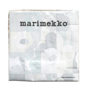 マリメッコ marimekko ペーパーナプキン 紙ナプキン ランチサイズ 20枚 589046 MINI RUUTU UNIKKO ミニ ルートゥ ウニッコ light grey ホワイト+ライトグレー系