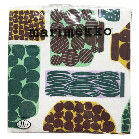 【楽天スーパーSALE対象商品】マリメッコ marimekko ペーパーナプキン 紙ナプキン ランチサイズ 20枚 589220 PURNUKKA プルヌッカ green グリーン系マルチ