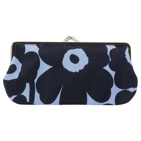 マリメッコ marimekko がま口 ポーチ マルチケース Silmalasi Kukkaro Purse シルマラシ クッカロ 091704 553 bpmm00542l Mini Unikko ダークブルー+ブルー系 北欧