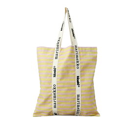 マリメッコ marimekko バッグ トートバッグ 肩掛けバッグ 093347 320 KIOSKI キオスキ CARRIER MIDI TASARAITA LIGHT PINK/ LIGHT YELLOW ライトピンク+ライトイエロー系