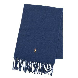 ポロ ラルフローレン マフラー POLO RALPH LAUREN 6F0510 BL 415 ポニー ロゴ刺繍 SIGNATURE ITALIAN VRGN WLSCARF ブルー イタリア製