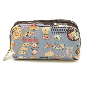 レスポートサック LeSportsac ポーチ コスメポーチ RECTANGULAR COSMETIC レクタンギュラー コスメティック CITY SNACKS フード柄ブルー系 6511 E197