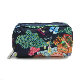 レスポートサック LeSportsac ポーチ コスメポーチ 6511 E539 RECTANGULAR COSMETIC レキュタンギュラーコスメティック PAINTED PICNIC ネイビー系マルチ