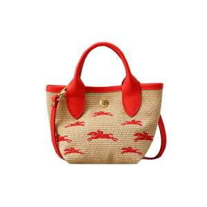�����V���� LONGCHAMP �o�b�O �n���h�o�b�O �V�����_�[�o�b�O 10206 HCF 218 LE PANIER PLIAGE �� �v���A�[�W�� �p�j�G SAC A MAIN XS FRAISE ���b�h+�x�[�W�� �n