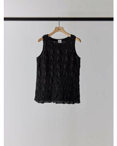 ���\��i�@YENN �C�G�� SHRUNK LACE TANKTOP Y262-81053 �^���N�g�b�v �A�C���b�g ���[�X �ȍ� �J�W���A�� �f�U�C�� �L�k�� �̌^�J�o�[ BLACK