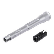 IRON AIRSOFT アルミCNC BAD タイプ 7.5インチ アウターバレルセット マルイ M4 MWS GBB用 シルバー[1606…