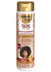 SALON LINE サロンライン リシノ・ケラチン カーリー ヘア シャンプー 300ml ブラジル製ヘアケア カールヘア（パーマーヘア・カーリーヘア用）