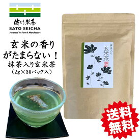 ＼25日20時スタート！10%OFFクーポン 6時間限定／【 抹茶入 玄米茶 ティーパック (2g×30パック) 】ティーバッグ 日本茶 1回分 使い切り お茶 ペットボトル 500ml カテキン ネコポスポイント消化
