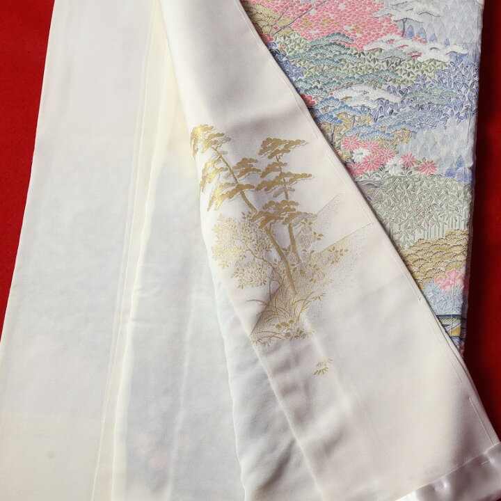 楽天市場】寿光織 最高峰縫取刺繍 訪問着／留袖 兼六園 生成り色 