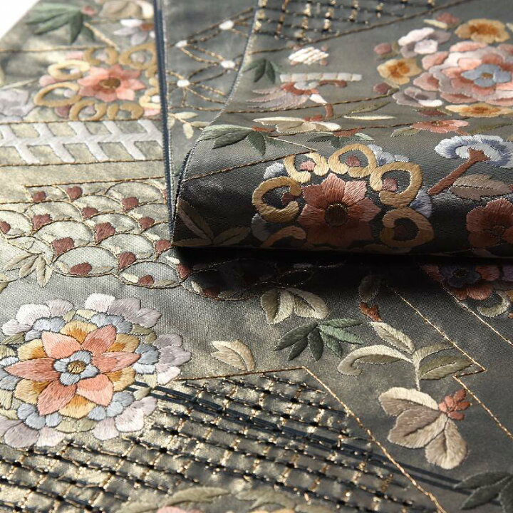 楽天市場】袋帯 お仕立て付き 正絹 蘇州刺繍 スワトウ刺繍 六通柄 華文 