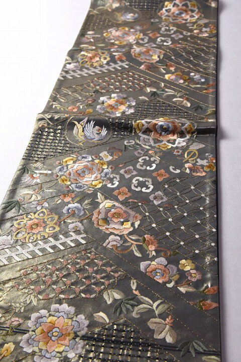 楽天市場】袋帯 お仕立て付き 正絹 蘇州刺繍 スワトウ刺繍 六通柄 華文 