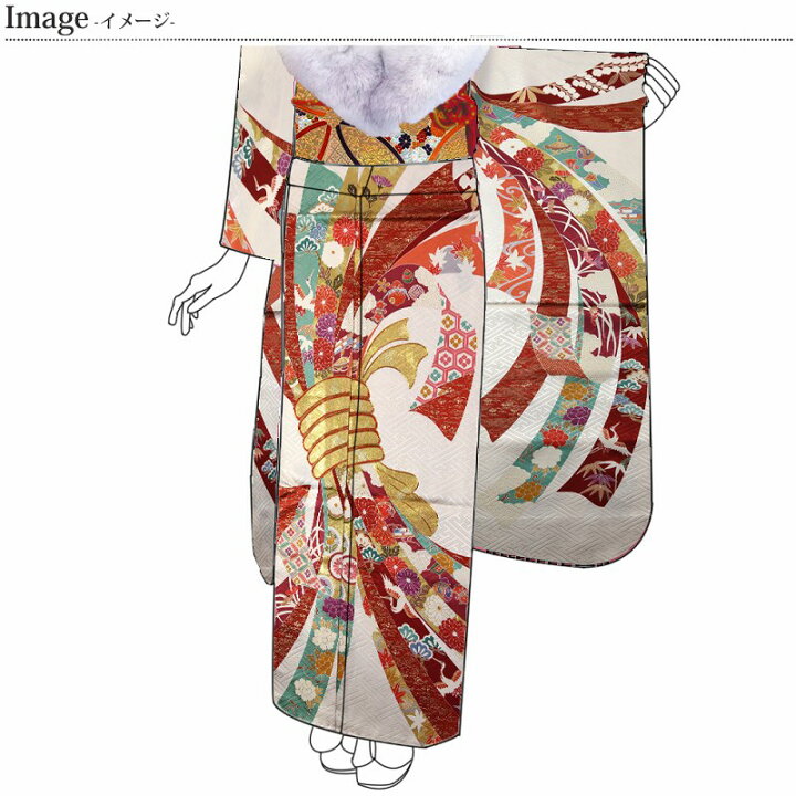 楽天市場】振袖 手縫いお仕立て付き 手描き 吉祥文様 束ね熨斗 金駒 