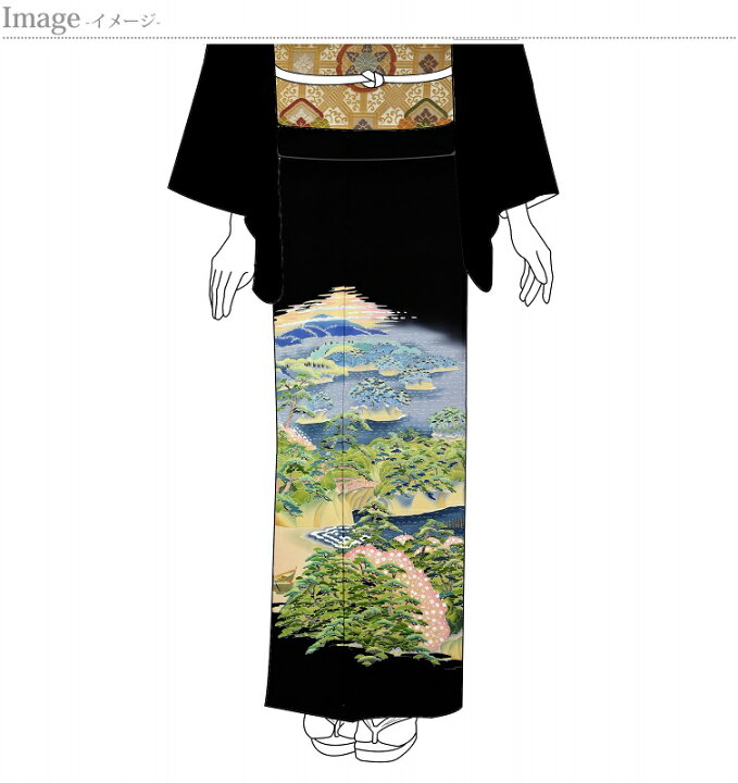 7260❫ ✲ 黒留袖 ✲ しつけ付 パールトーン加工済み