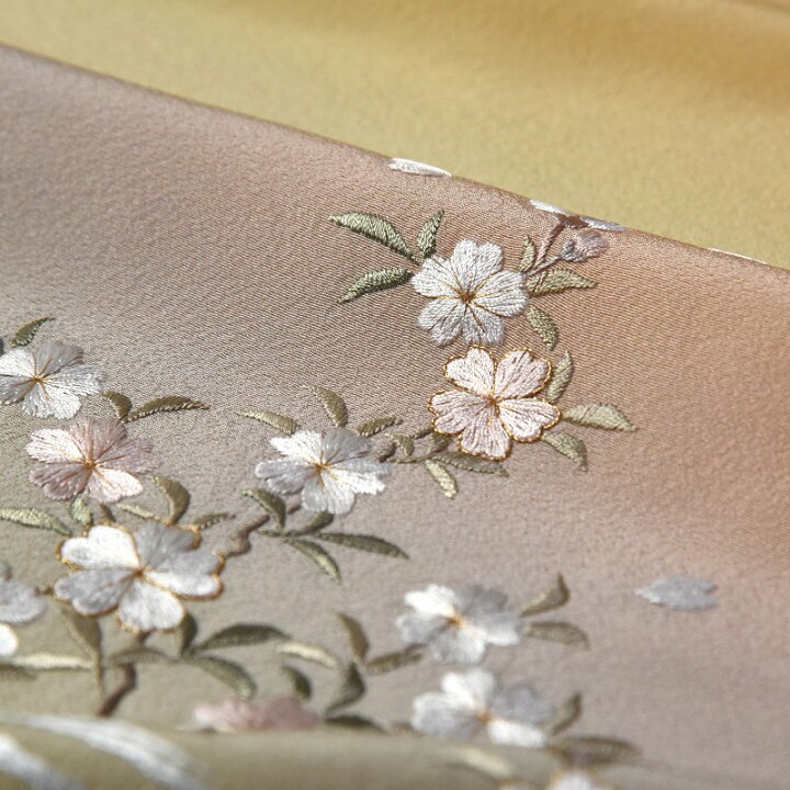 楽天市場】蘇州刺繡 付下げ 総刺繍 桜尽くし 濃いクリーム系色 