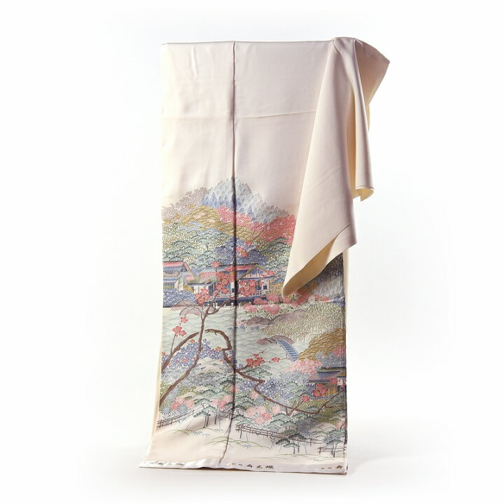楽天市場】寿光織 最高峰縫取刺繍 訪問着／留袖 兼六園 生成り色 