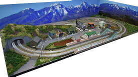 「送料無料」鉄道模型ジオラマレイアウトNゲージ用　複線[120cm×60cm]2線ヤードのある町 ●注文製作●120x60−1