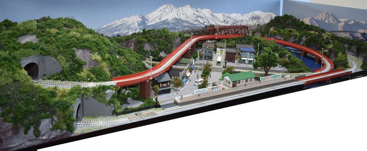 楽天市場 送料無料 鉄道模型ジオラマレイアウトｎゲージ用 単線 １５０ｃｍ ６５ｃｍ 川のある町 ８の字立体交差 注文製作 １５０ｘ６５ １ コレクターズショップ サザン