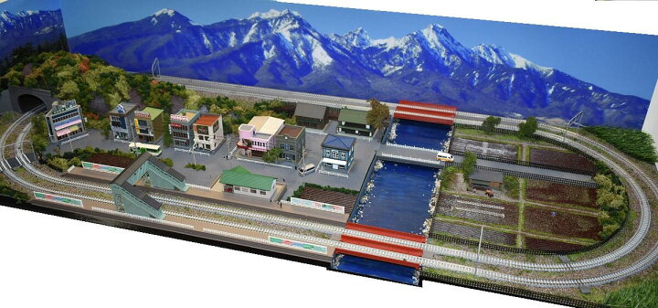 楽天市場 送料込 鉄道模型ジオラマレイアウトｎゲージ用 複線 １５０ｃｍ ６５ｃｍ 昭和の田園のある町 注文製作 １５０ｘ６５ ４ コレクターズショップ サザン
