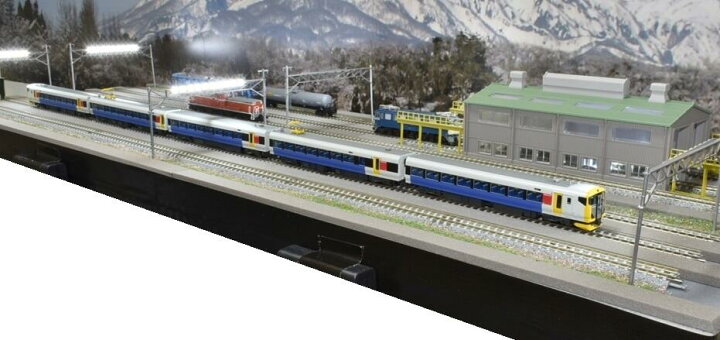 20400円 【SALE／59%OFF】 鉄道模型 ジオラマ 照明付展示台 Ｎゲージ用 架線柱LEDヤード灯付 90x30cmn ※レールはTOMIX製です
