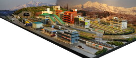 「送料無料」鉄道模型ジオラマレイアウトNゲージ用　複線[150cm×90cm]現代風景と4線ヤード●注文製作●150x90−2