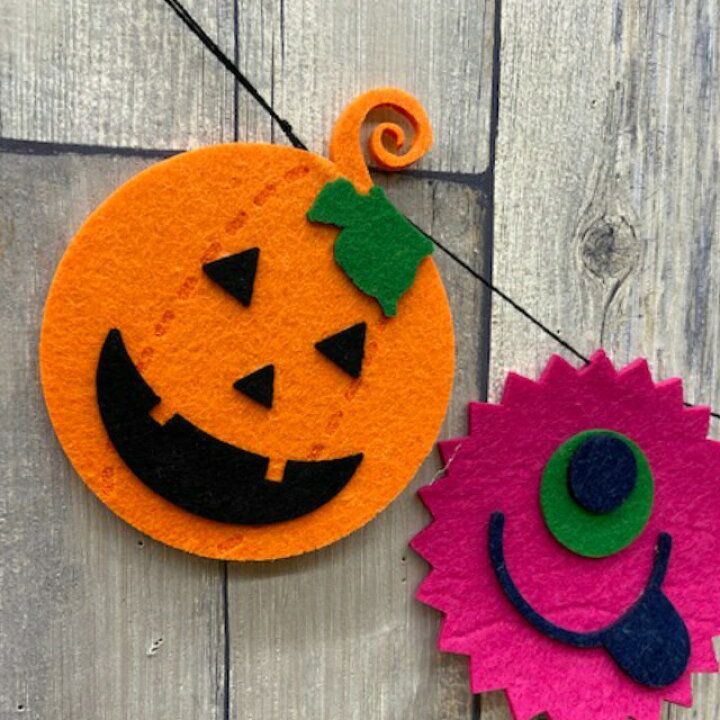 楽天市場 ナチュラル雑貨 フェルト ハロウィンガーランド 1cm オーナメント カボチャ かぼちゃ フエルト メール便対応可能 雑貨屋 Cheerful チアフル