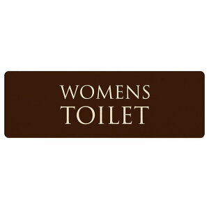 トイレ プレート 木製 WOMENS 文字タイプ ブラウン ナチュラル 長方形 12x4cm 18x6cm 27x9cm ドア サインプレート ピクトサイン トイレマーク表示 案内 注意 施設 御手洗 TOILET おしゃれ シンプル 安全