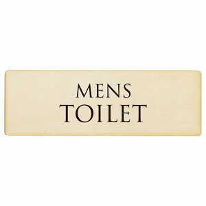 トイレ プレート 木製 MENS 文字タイプ ナチュラル ブラック 長方形 12x4cm 18x6cm 27x9cm ドア サインプレート ピクトサイン トイレマーク表示 案内 注意 施設 御手洗 TOILET おしゃれ シンプル 安全