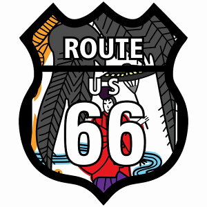 [g66 Route66 ԎD ɏ쓹 a AJX^C XebJ[ 12x14.2cm V[ AG J[XebJ[ O  h 킢 