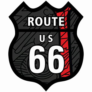 ルート66 Route66 花札 鬼札 和風 アメリカンスタイル ステッカー 12x14.2cm シール アメ雑 カーステッカー 屋外 屋内 防水 かわいい おしゃれ