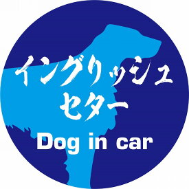 Dog in car ドッグインカー ステッカー カーステッカー イングリッシュセター 毛筆書体 ブルー シール 煽り運転対策 屋外 屋内 防水 かわいい おしゃれ カーサイン
