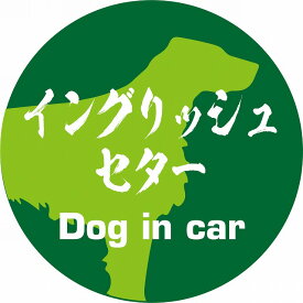 Dog in car ドッグインカー ステッカー カーステッカー イングリッシュセター 毛筆書体 グリーン シール 煽り運転対策 屋外 屋内 防水 かわいい おしゃれ カーサイン