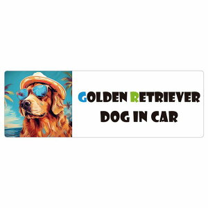 Golden Retriever S[fgo[  J[XebJ[ V[ DOG IN CAR C Xq TOX  15x5cm ` h O  ԃXebJ[XebJ[    킢 o
