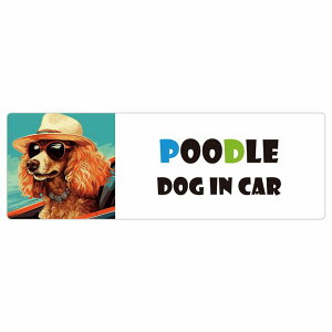Poodle v[h  J[XebJ[ V[ DOG IN CAR C Xq TOX  20x6.7cm ` h O  ԃXebJ[XebJ[    킢 oCN TCXeb