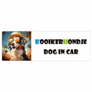 Kooikerhondje R[CPz[fBG J[XebJ[ V[  DOG IN CAR C Xq TOX  15x5cm ` h O  ԃXebJ[XebJ[    킢 o