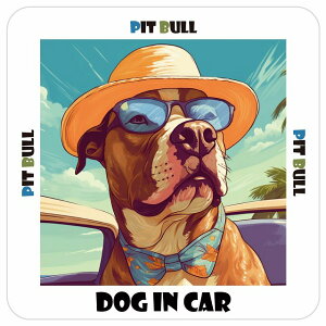 Pit Bull sbgu  J[XebJ[ V[ DOG IN CAR C Xq TOX  13x13cm ` h O  ԃXebJ[XebJ[    킢 oCN TCXe