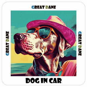 Great Dane O[gf[  J[XebJ[ V[ DOG IN CAR C Xq TOX  13x13cm ` h O  ԃXebJ[XebJ[    킢 oCN TC