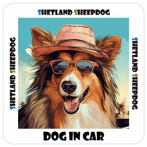 Shetland Sheepdog VFbghV[vhbO  J[XebJ[ V[ DOG IN CAR C Xq TOX  13x13cm ` h O  ԃXebJ[XebJ[    