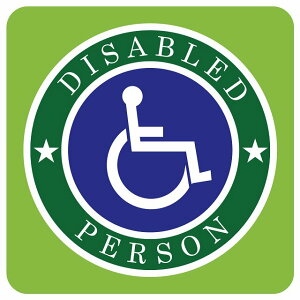 J[TC Ⴊ҃}[N DISABLED PERSON Ԉ֎q O[ TCXebJ[ V[ ` 13x13cm  oCN ^]΍ S^] S΍ Z[teBTC