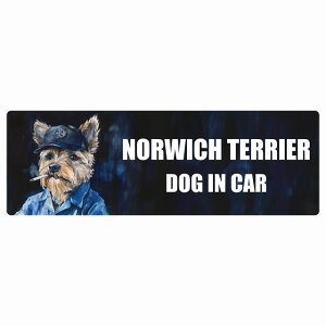  NORWICH TERRIER m[b`eA DOG IN CAR J[XebJ[ V[  ƕ 傢 15x5cm ` h O  hbOI{[h fJ[