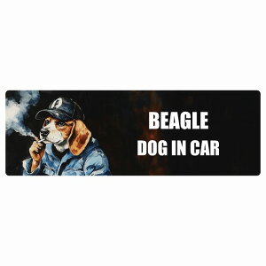  BEAGLE r[O DOG IN CAR J[XebJ[ V[  ƕ 傢 15x5cm ` h O  hbOI{[h fJ[