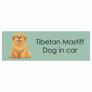  Tibetan Mastiff `x^}XeBt Dog IN CAR J[XebJ[ V[  pXe ݃J[ X^C Aj 15x5cm ` h O  hbOI{[h fJ[