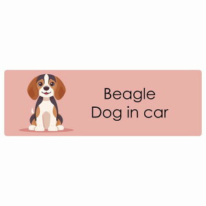  Beagle r[O Dog IN CAR J[XebJ[ V[  pXe ݃J[ X^C Aj 15x5cm ` h O  hbOI{[h fJ[