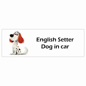  English Setter CObVZb^[ Dog IN CAR J[XebJ[ V[  AJ J[gD[ X^C Aj 20x6.7cm ` h O  hbOI{[h fJ[
