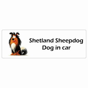  Shetland Sheep Dog VFbghV[vhbO Dog IN CAR J[XebJ[ V[  AJ J[gD[ X^C Aj 20x6.7cm ` h O  hbOI{[h fJ[