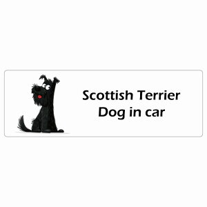 Scottish Terrier XReBbVeA Dog IN CAR J[XebJ[ V[  AJ J[gD[ X^C Aj 20x6.7cm ` h O  hbOI{[h fJ[