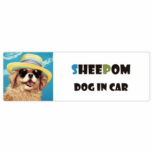 Sheepom V[|  J[XebJ[ V[ DOG IN CAR C Xq TOX  20x6.7cm ` h O  ԃXebJ[ XebJ[    킢 oCN TCXe