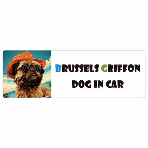 Brussels Griffon ubZEOtH  J[XebJ[ V[ DOG IN CAR C Xq TOX  15x5cm ` h O  ԃXebJ[ XebJ[    킢