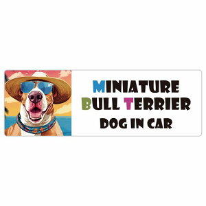 Miniature Bull Terrier ~j`AueA  J[XebJ[ V[ DOG IN CAR C Xq TOX  20x6.7cm ` h O  ԃXebJ[ XebJ[    