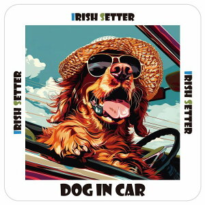 ACbVZ^[ Irish Setter  J[XebJ[ V[ DOG IN CAR C Xq TOX  13x13cm ` h O  ԃXebJ[XebJ[    킢 oCN