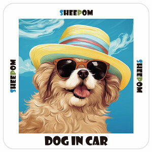 V[| Sheepom  J[XebJ[ V[ DOG IN CAR C Xq TOX  13x13cm ` h O  ԃXebJ[XebJ[    킢 oCN TCXeb